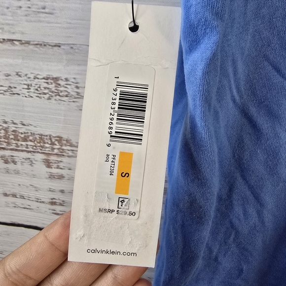 NWT Calvin Klein Performance Solid Blue Womens Size Small Shortsleeve Tee - Picture 3 of 5
